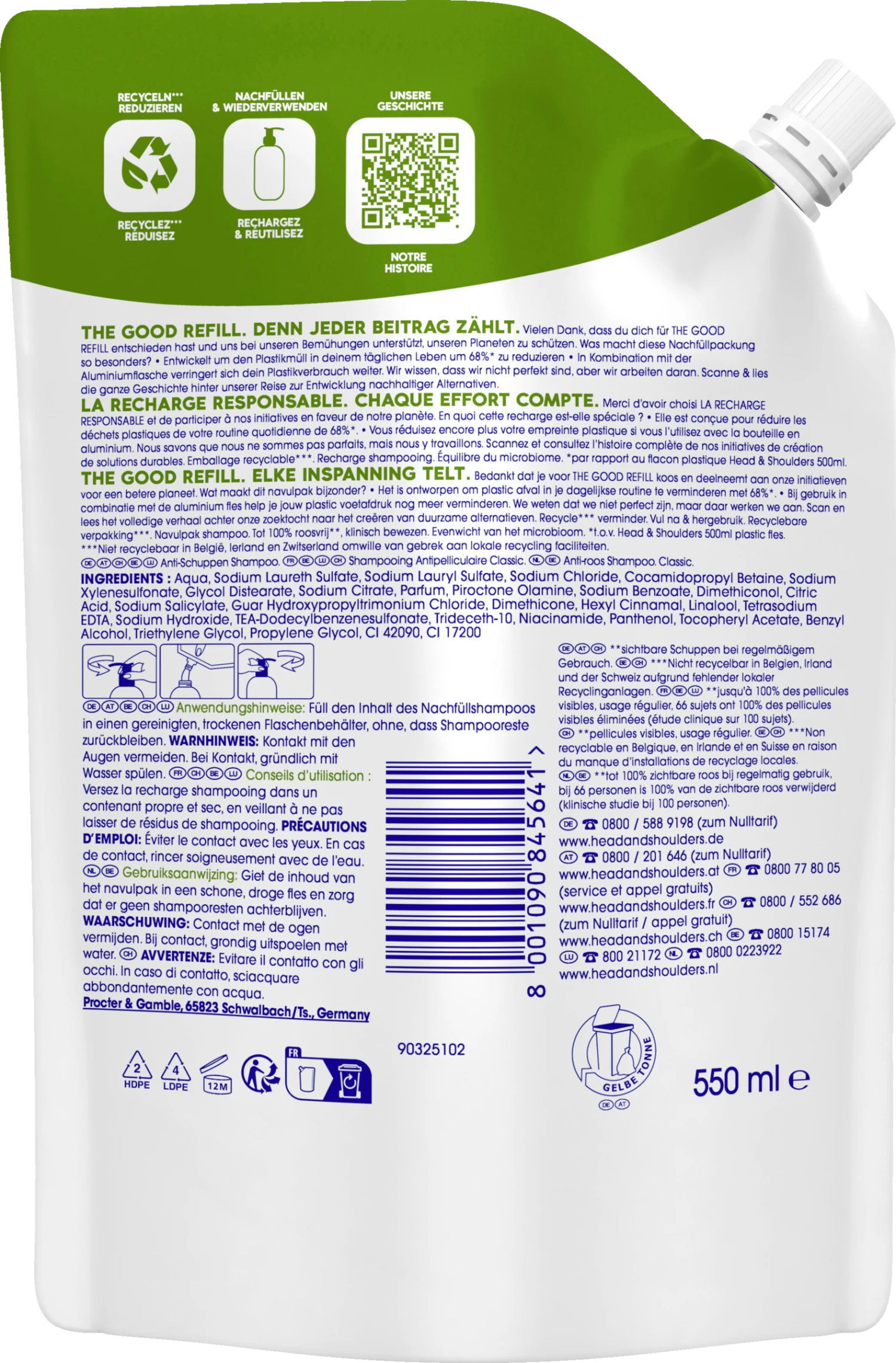 Haarshampoo Anti-Schuppen Classic Clean Nachfüllpack 2 Haarshampoo Anti-Schuppen Classic Clean Nachfüllpack – Bild 2