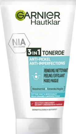 Hautklar 3in1 Tonerde Reinigung + Peeling + Maske