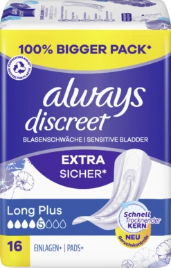 Always® Discreet Inkontinenz-Einlagen Long Plus Big Pack
