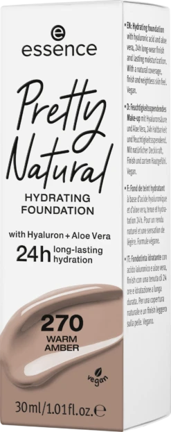 Essence Pretty Natural Hydrating Foundation 270 Warm Amber