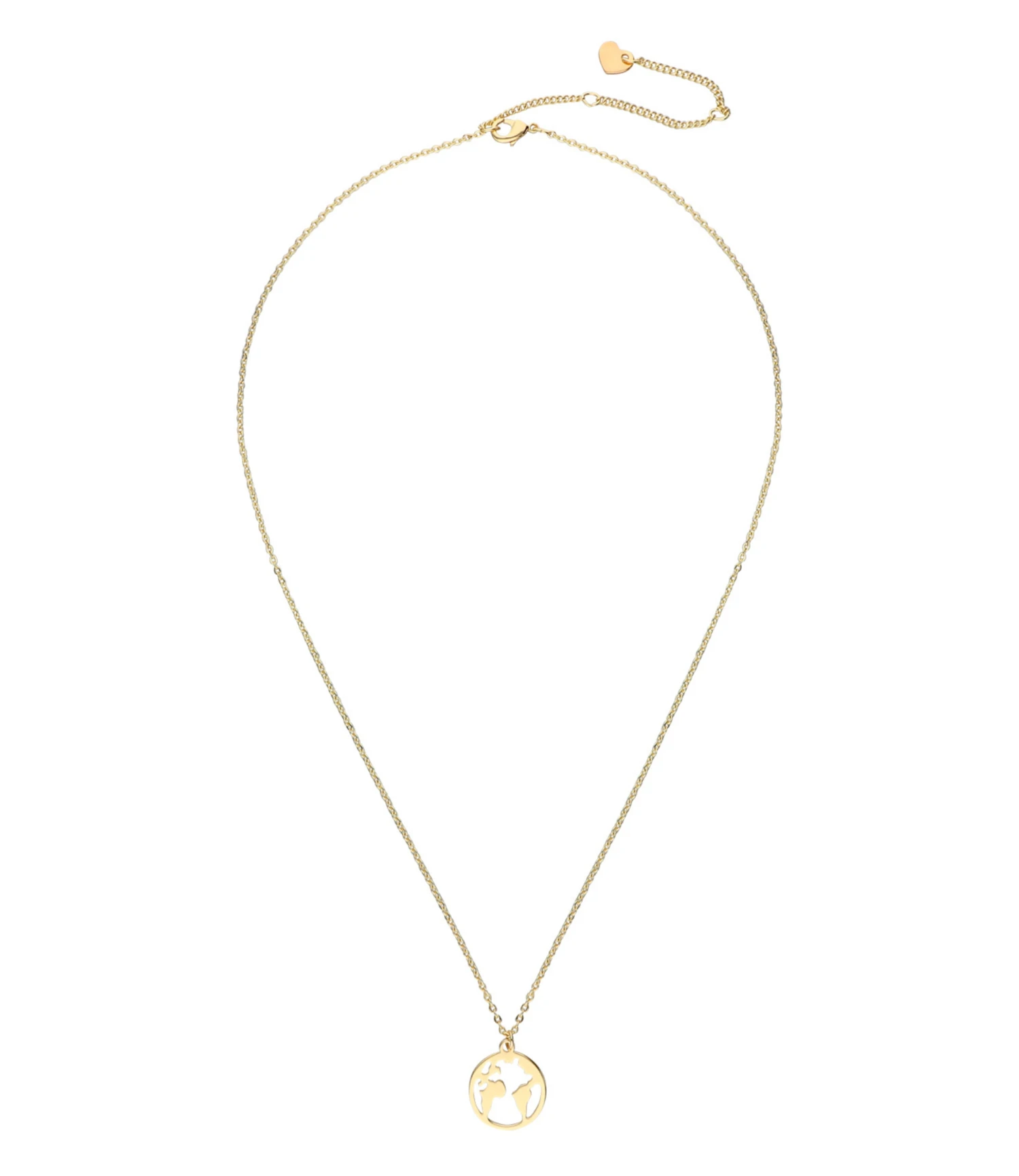 Accessories Halskette Goldfarben Mit Weltkarten-Motiv 1 Accessories Halskette Goldfarben Mit Weltkarten-Motiv