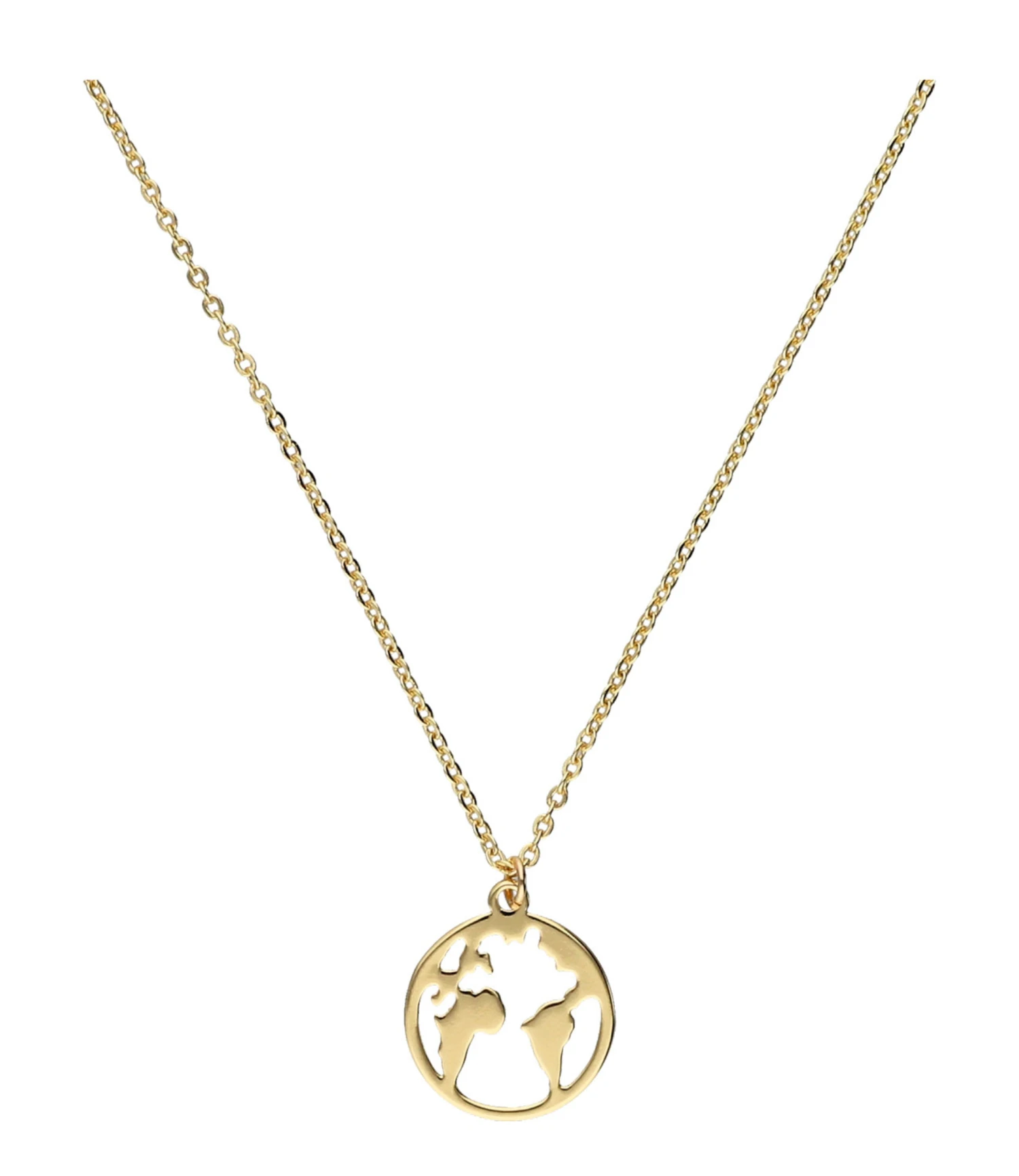 Accessories Halskette Goldfarben Mit Weltkarten-Motiv 2 Accessories Halskette Goldfarben Mit Weltkarten-Motiv – Bild 2