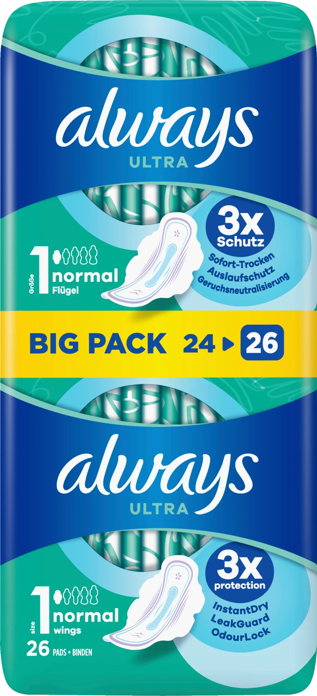 Always® Ultra Normal Binden Mit Flügeln Big Pack 1 Always® Ultra Normal Binden Mit Flügeln Big Pack