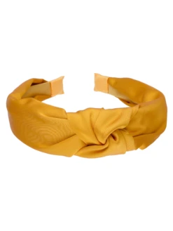 Accessories Haarreif Mit Zierknoten Senfgelb, Satin Optik