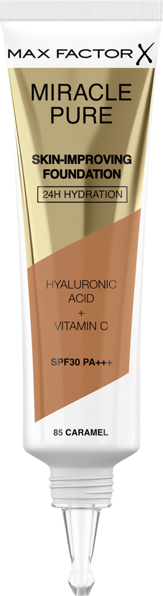 Max Factor Miracle Pure Skin-Improving Foundation 85 Caramel 1 Max Factor Miracle Pure Skin-Improving Foundation 85 Caramel