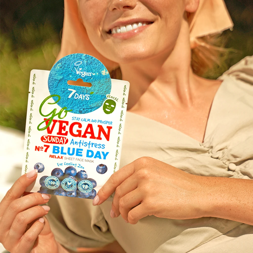 Go VEGAN SUNDAY BLUE DAY Tuchmaske 3 Go VEGAN SUNDAY BLUE DAY Tuchmaske – Bild 3