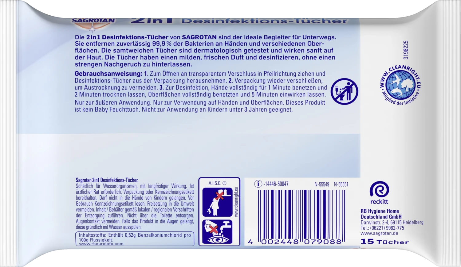 2in1 Desinfektions-Tücher Reisegröße 2 2in1 Desinfektions-Tücher Reisegröße – Bild 2