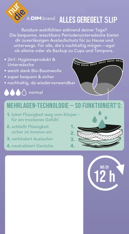 Periodenunterwäsche Slip Normal Schwarz Gr. M 40-42 2 Periodenunterwäsche Slip Normal Schwarz Gr. M 40-42 – Bild 2