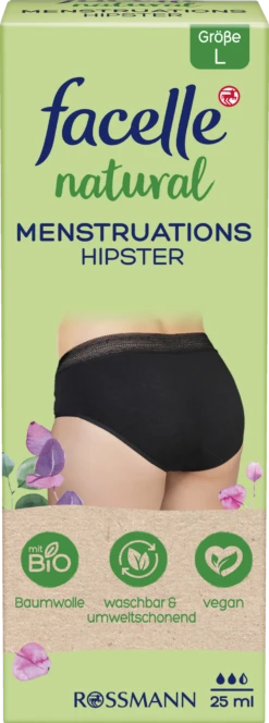 Natural Menstruations Hipster Gr. L Schwarz