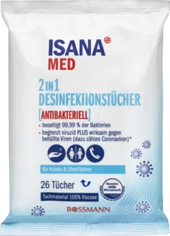 Isana Med 2in1 Desinfektionstücher 26 Stück