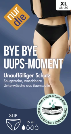 Bye Bye Uups-Moment Slip Schwarz Gr. XL 48-50