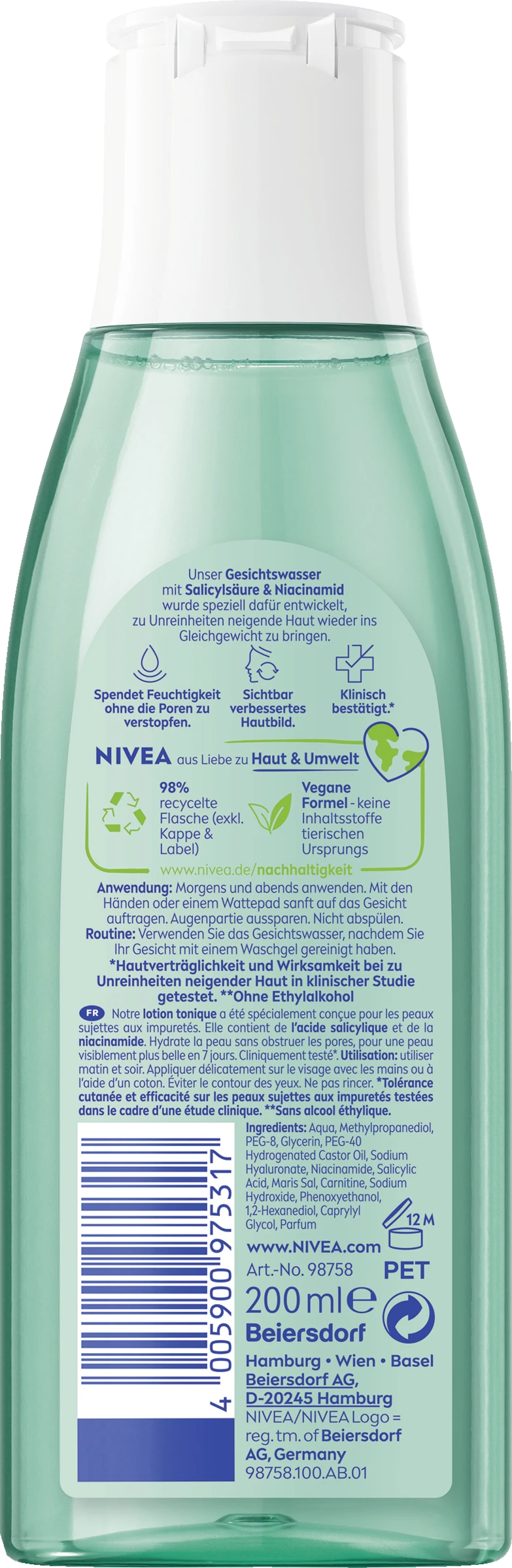 NIVEA Derma Skin Clear Gesichtswasser 2 NIVEA Derma Skin Clear Gesichtswasser – Bild 2