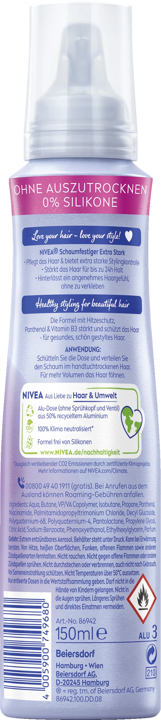 NIVEA Extra Stark Schaumfestiger 2 NIVEA Extra Stark Schaumfestiger – Bild 2